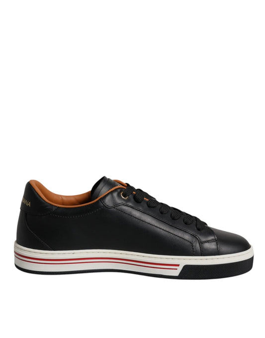 Dolce & Gabbana Black Leather Low Top Men Sneakers Shoes - Le schmidt