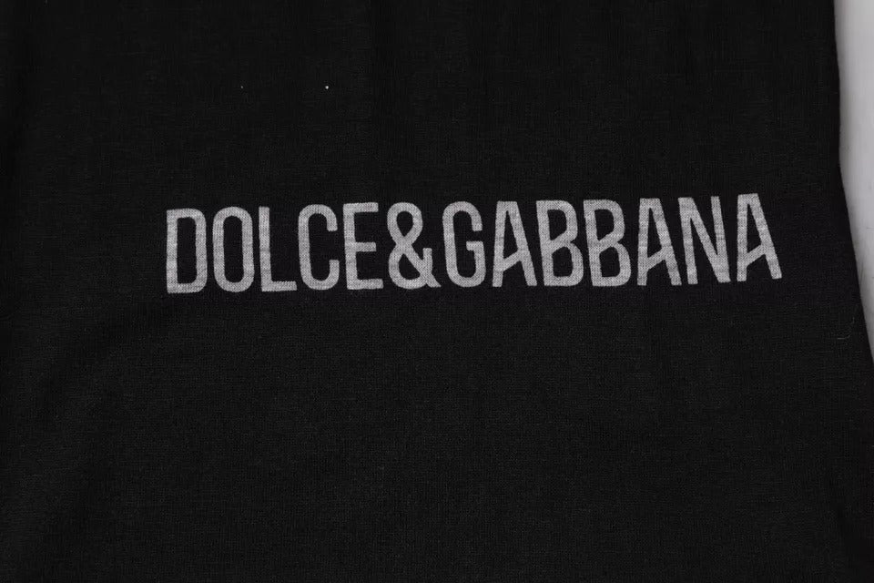 Dolce & Gabbana Black Logo Cotton Crew Neck Men Tee T-shirt - Le schmidt