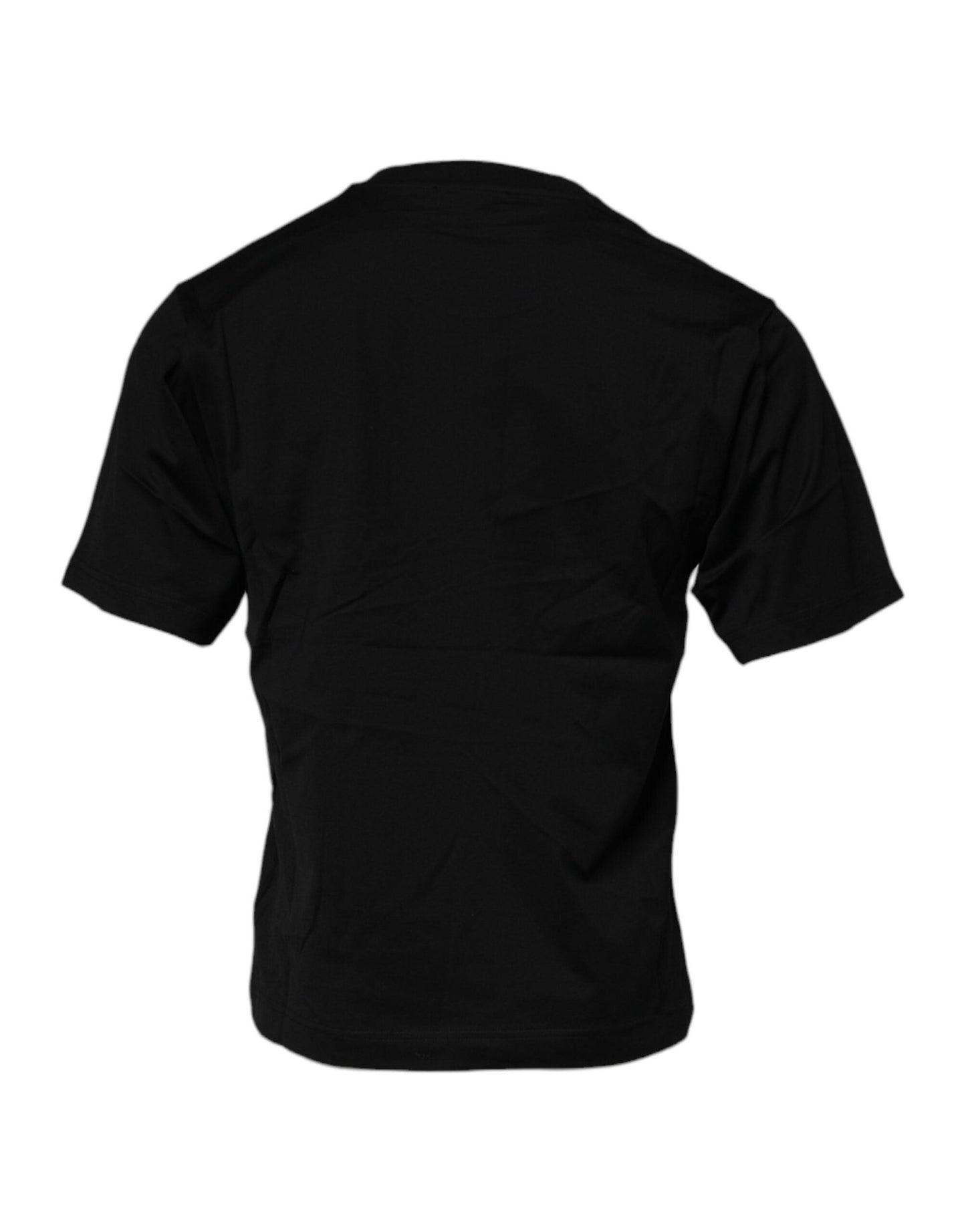 Dolce & Gabbana Black Logo Patch Cotton Crew Neck T-shirt - Le schmidt