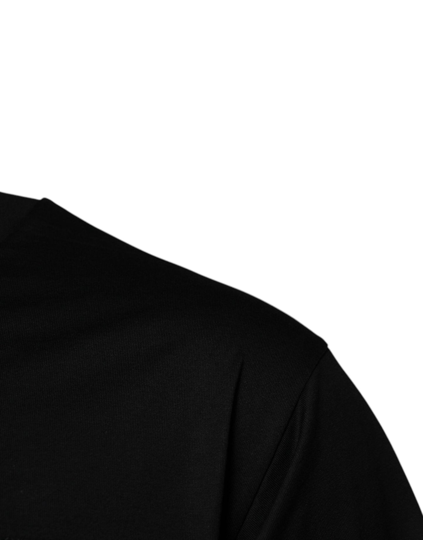 Dolce & Gabbana Black Logo Patch Cotton Crew Neck T-shirt - Le schmidt
