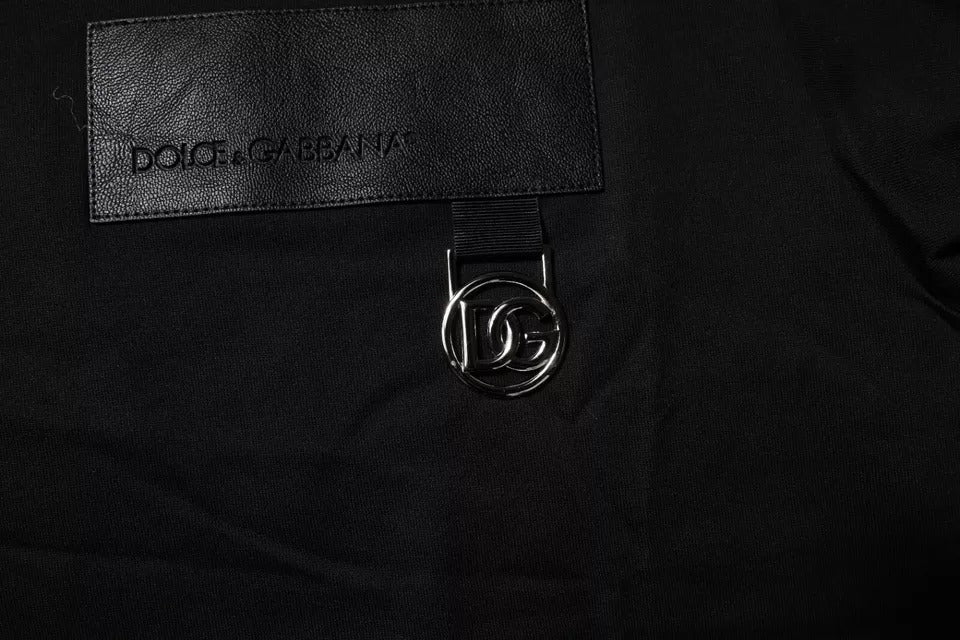 Dolce & Gabbana Black Logo Patch Cotton Crew Neck T-shirt - Le schmidt