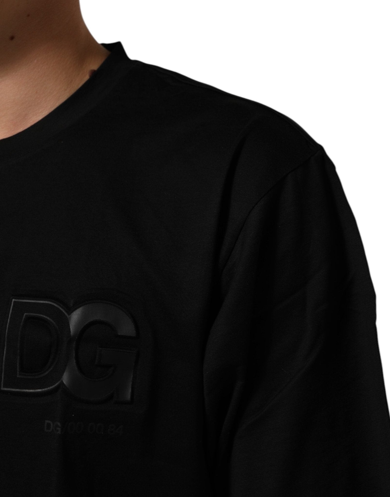 Dolce & Gabbana Black Logo Patch Cotton Men Crew Neck T-shirt - Le schmidt