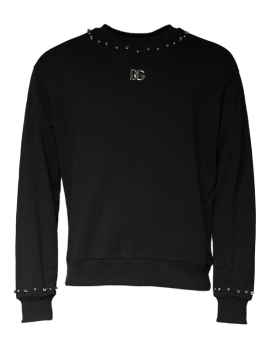 Dolce & Gabbana Black Logo Stud Pullover Sweatshirt Sweater - Le schmidt