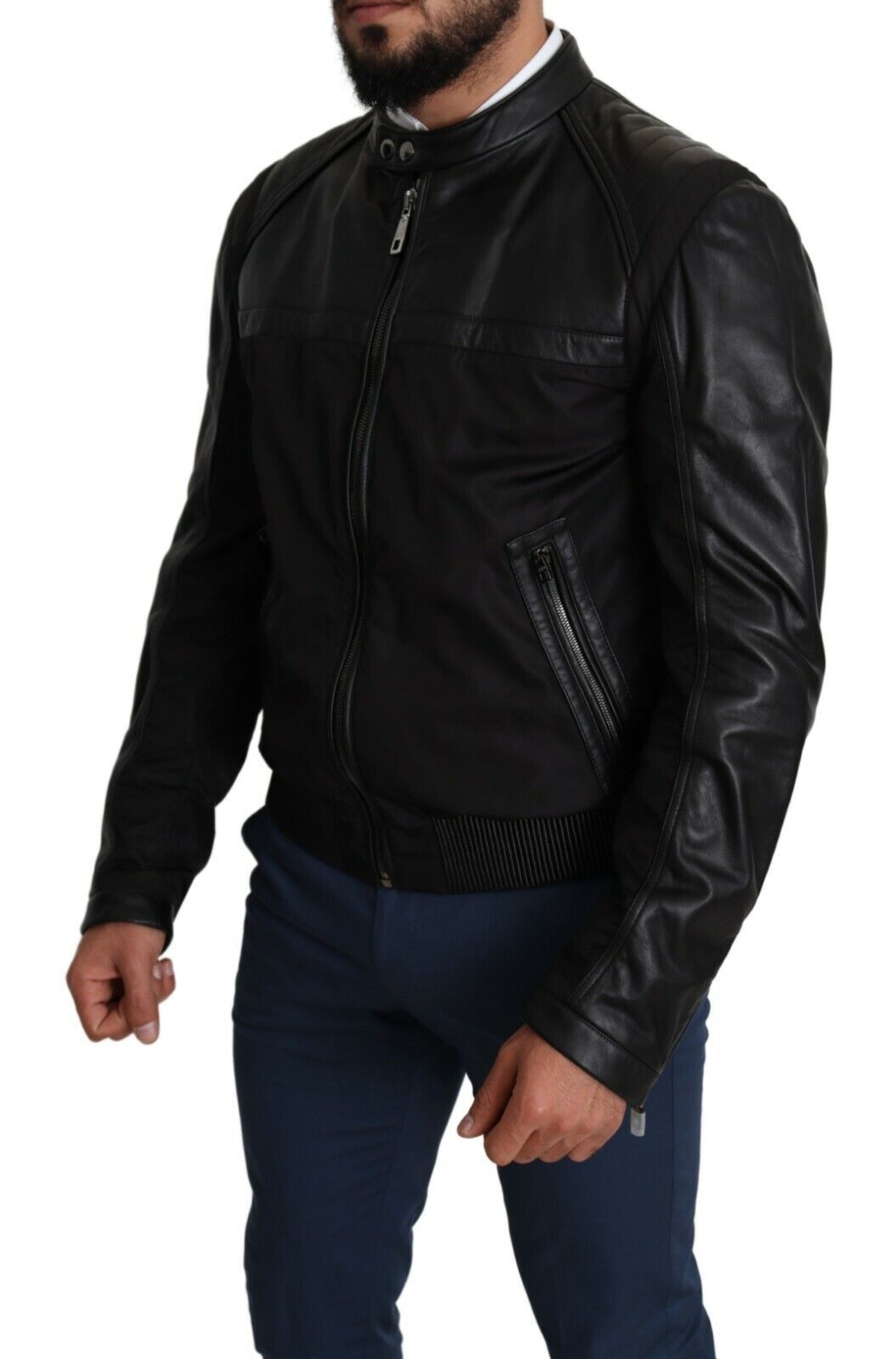 Dolce & Gabbana Black Nylon Full Zip Men Bomber Coat Jacket - Le schmidt