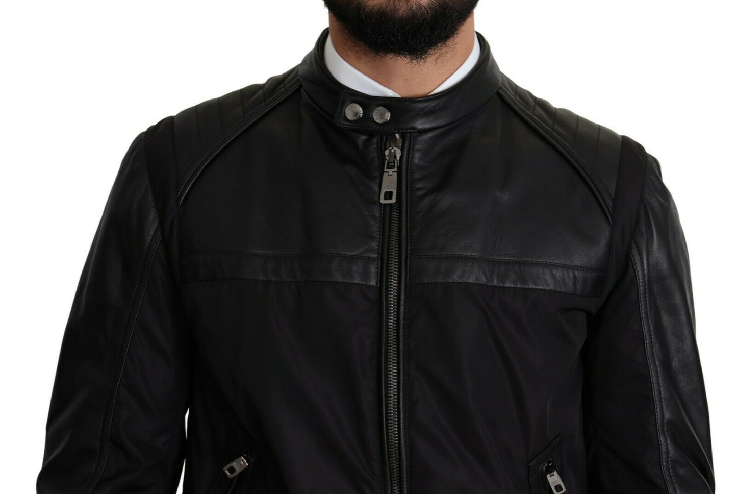 Dolce & Gabbana Black Nylon Full Zip Men Bomber Coat Jacket - Le schmidt