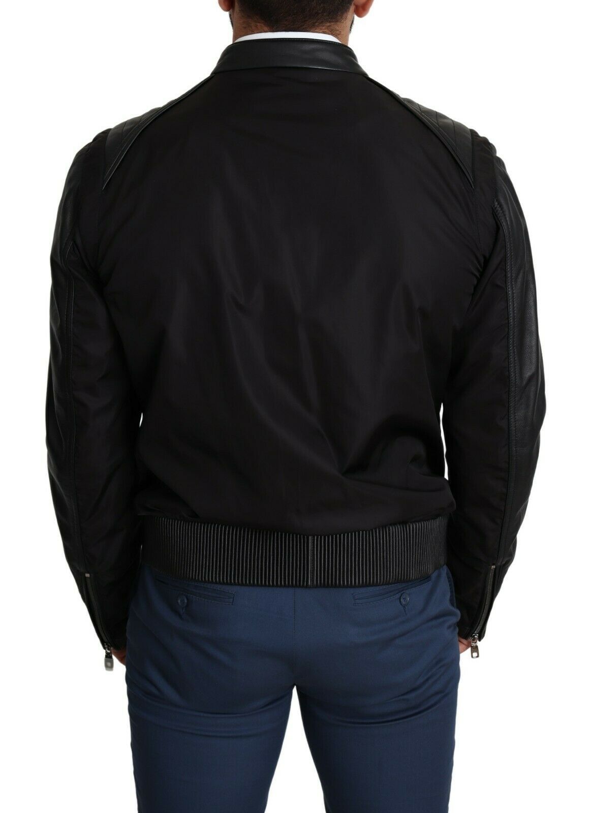 Dolce & Gabbana Black Nylon Full Zip Men Bomber Coat Jacket - Le schmidt