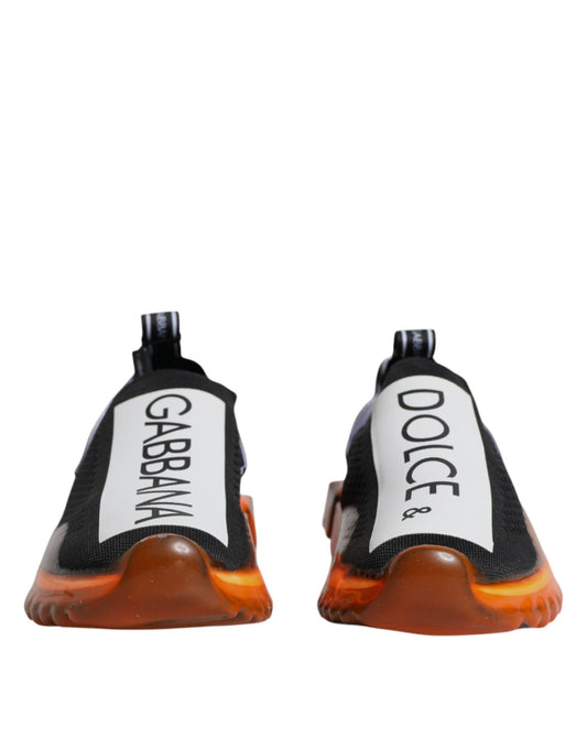 Dolce & Gabbana Black Orange Sorrento Slip On Sneakers Shoes - Le schmidt
