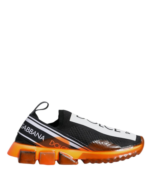 Dolce & Gabbana Black Orange Sorrento Slip On Sneakers Shoes - Le schmidt