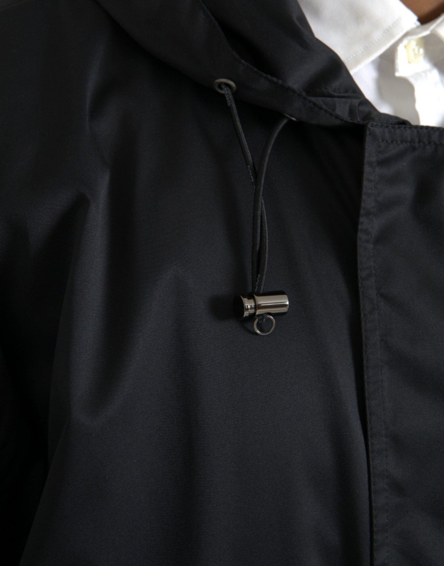Dolce & Gabbana Black Polyester Hooded Long Windbreaker Jacket - Le schmidt