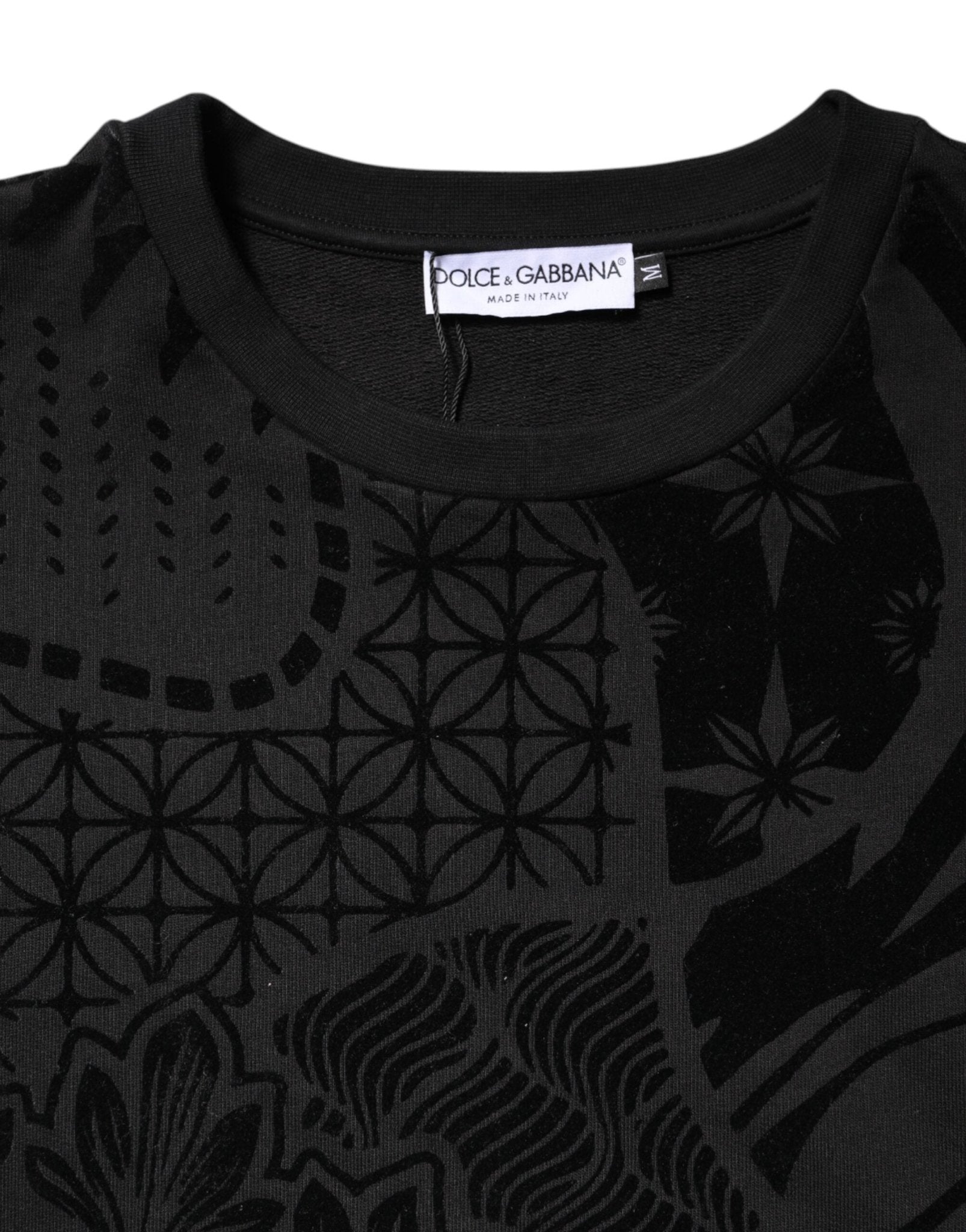 Dolce & Gabbana Black Printed Crew Neck Sweatshirt Sweater - Le schmidt