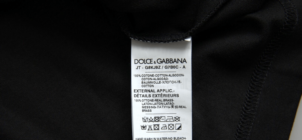Dolce & Gabbana Black Silver Chain Short Sleeve T-shirt - Le schmidt