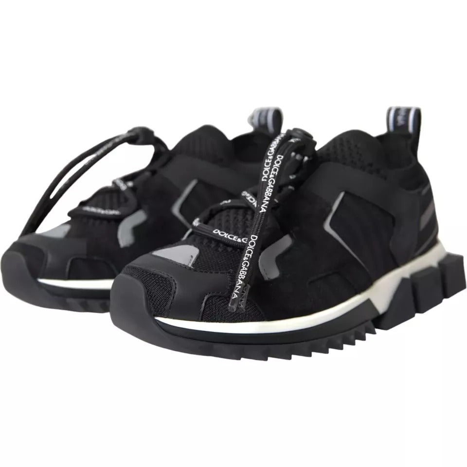 Dolce & Gabbana Black White Logo Sorrento Mens Sneakers Shoes - Le schmidt