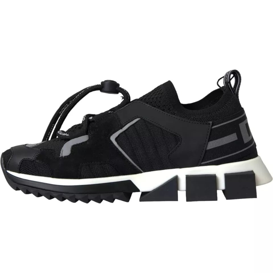 Dolce & Gabbana Black White Logo Sorrento Mens Sneakers Shoes - Le schmidt