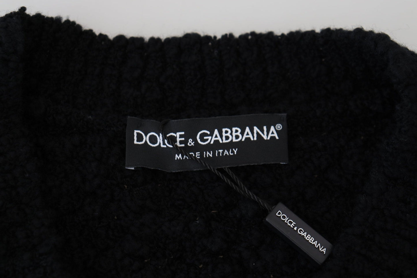 Dolce & Gabbana Black Wool V - neck Knitted Pullover Sweater - Le schmidt