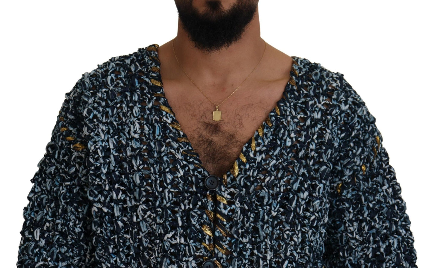 Dolce & Gabbana Blue Button Cardigan Fatto A Mano Sweater - Le schmidt