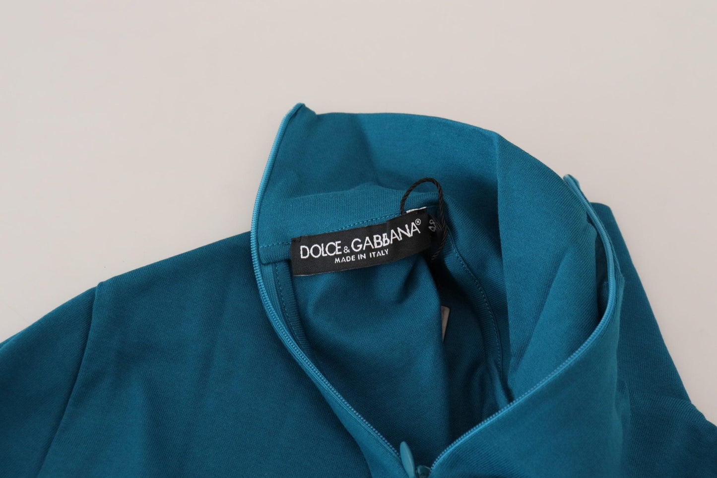 Dolce & Gabbana Blue Cotton Collared Slim Pullover Sweater - Le schmidt
