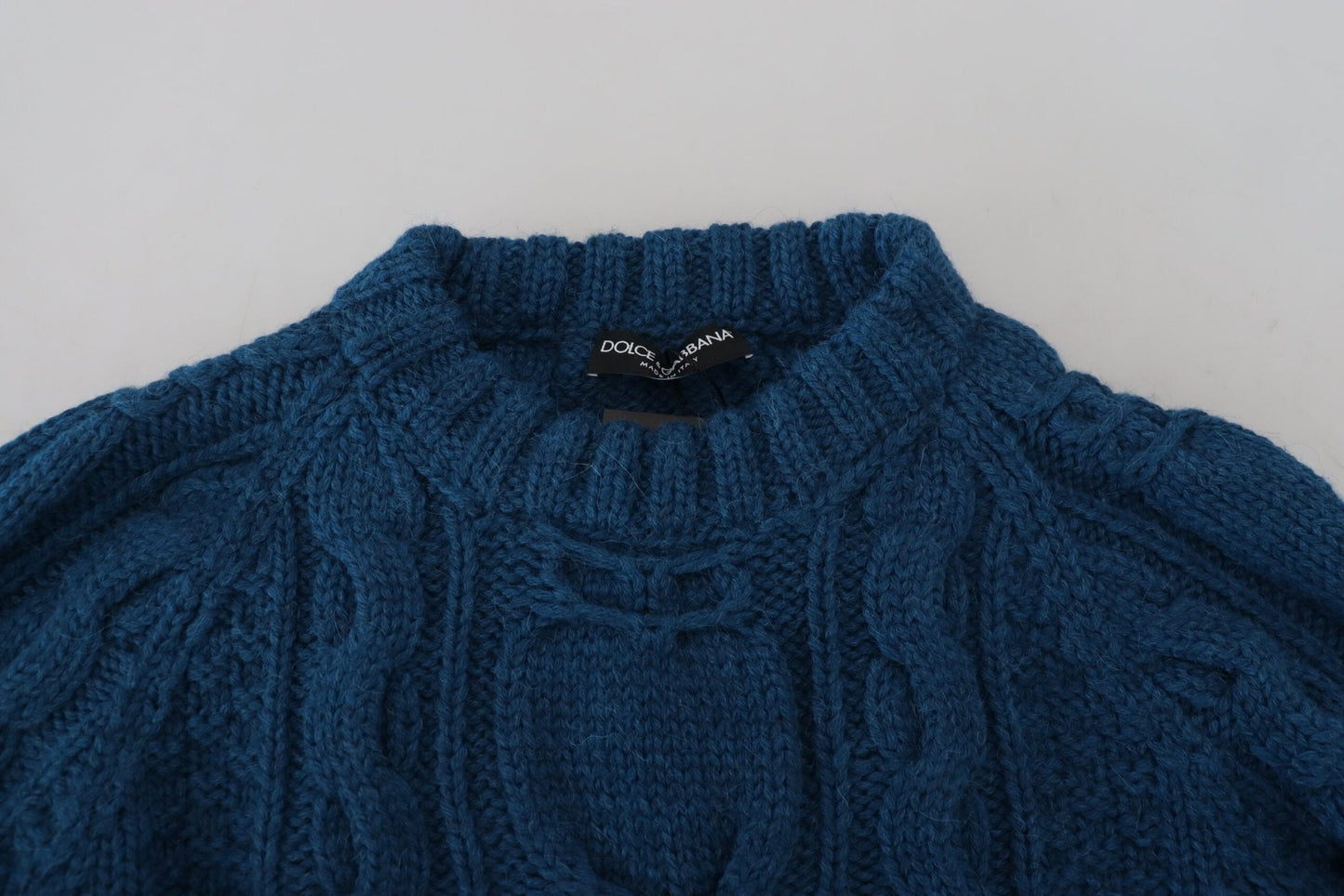 Dolce & Gabbana Blue Knitted Wool Alpaca Pullover Sweater - Le schmidt