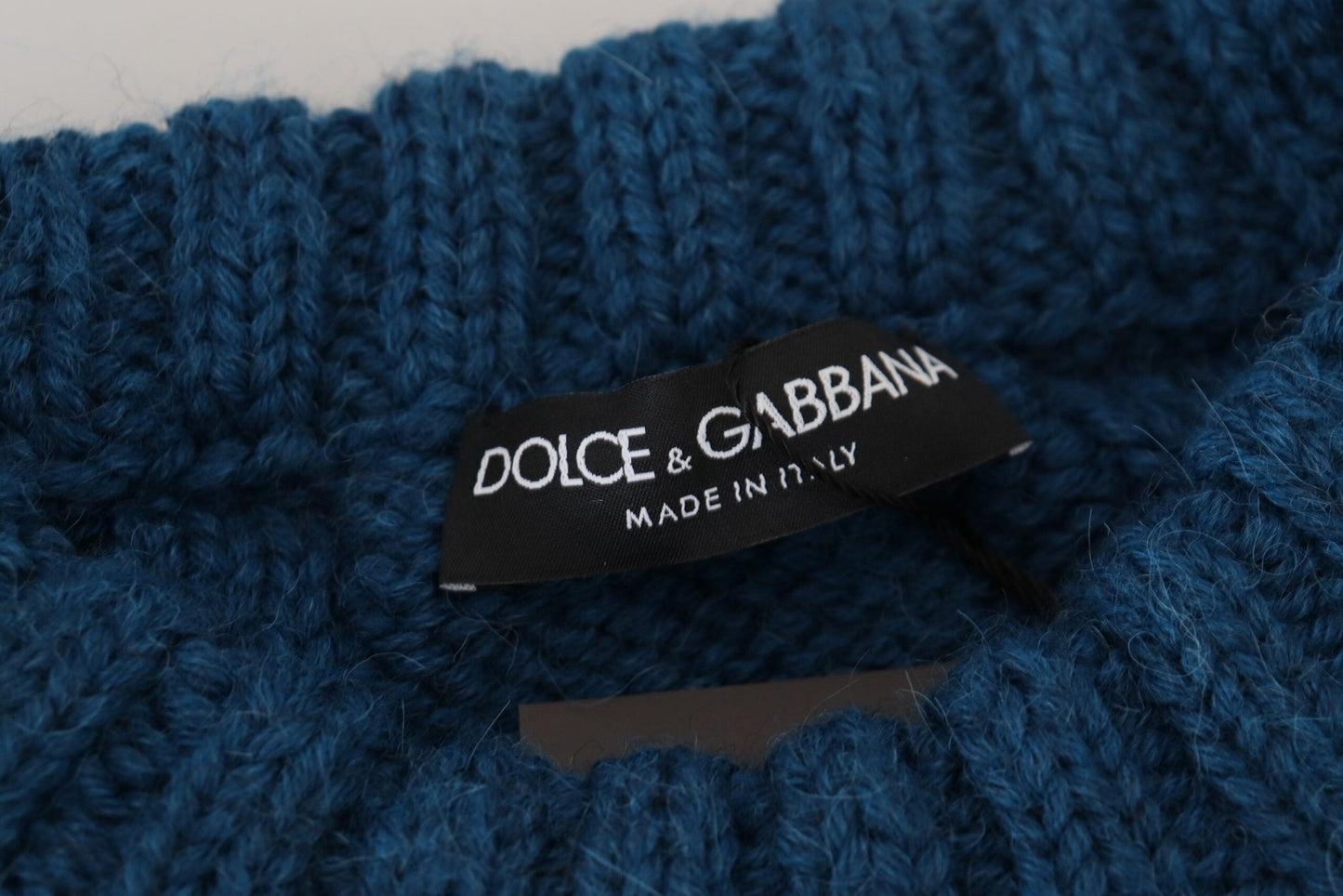 Dolce & Gabbana Blue Knitted Wool Alpaca Pullover Sweater - Le schmidt