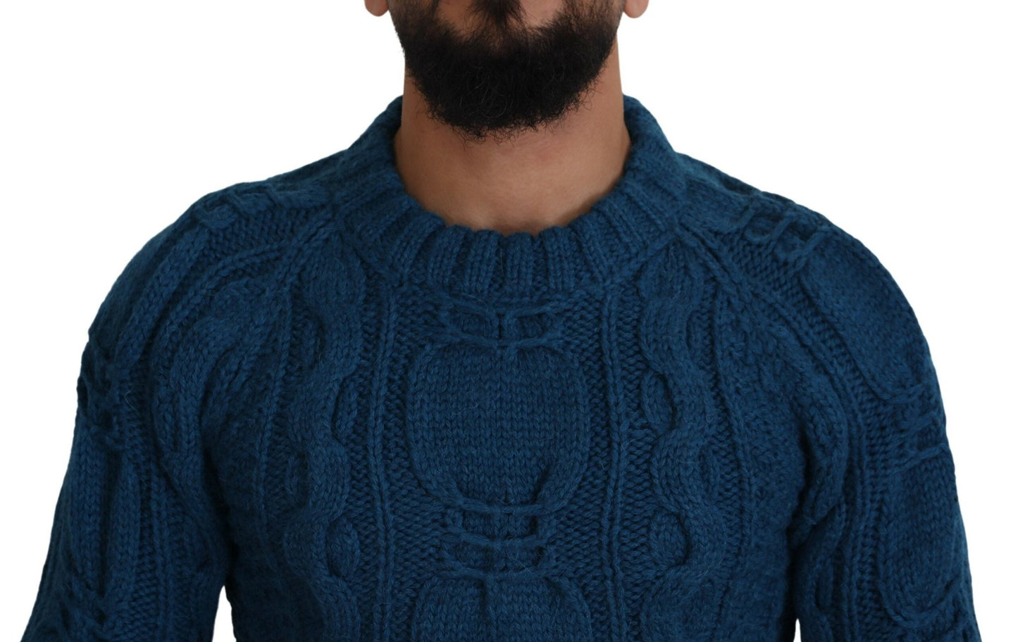Dolce & Gabbana Blue Knitted Wool Alpaca Pullover Sweater - Le schmidt