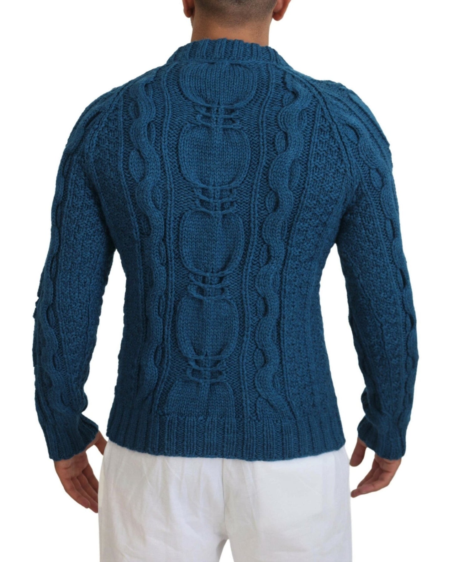 Dolce & Gabbana Blue Knitted Wool Alpaca Pullover Sweater - Le schmidt