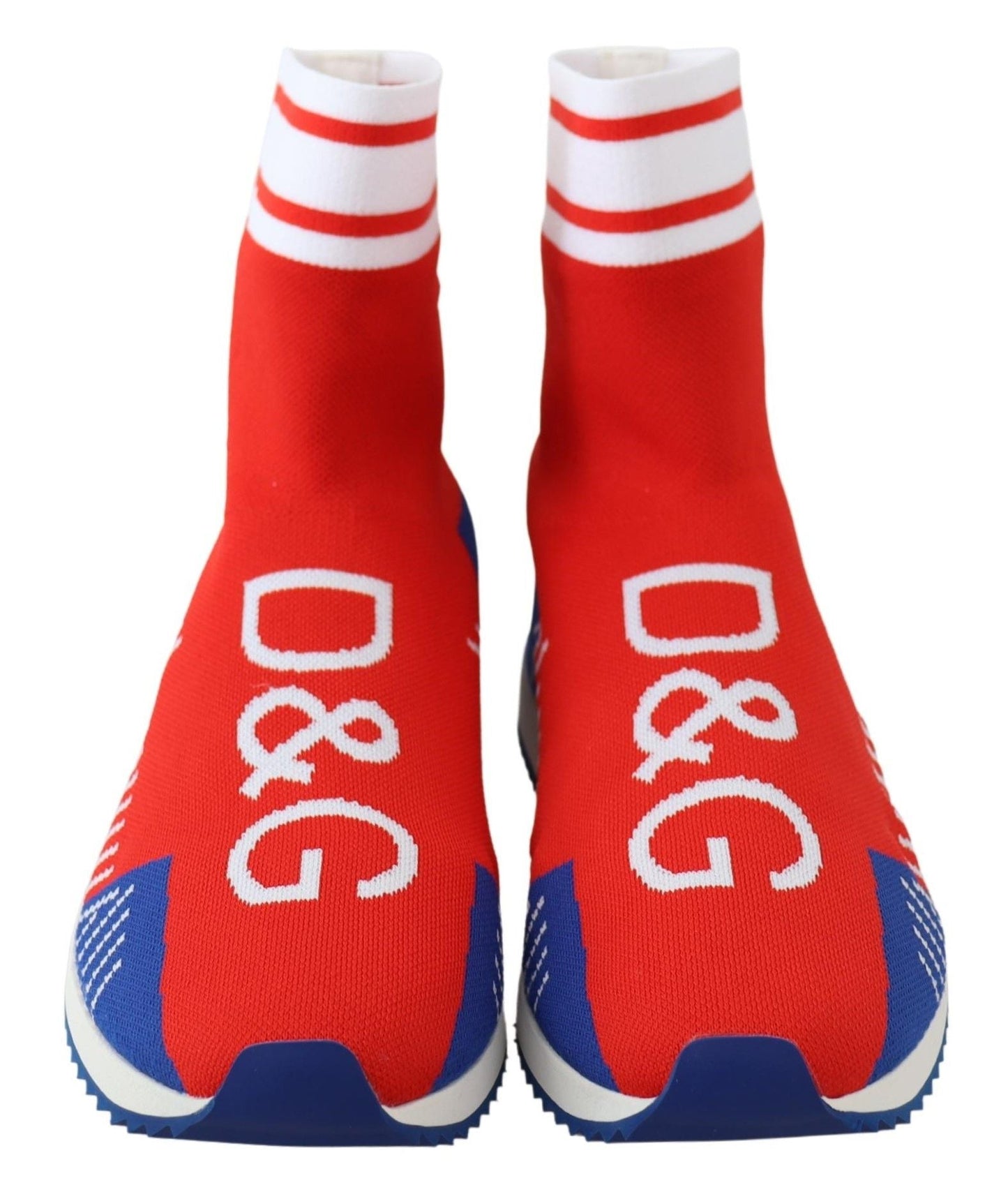 Dolce & Gabbana Blue Red Sorrento Logo Sneakers Socks Shoes - Le schmidt