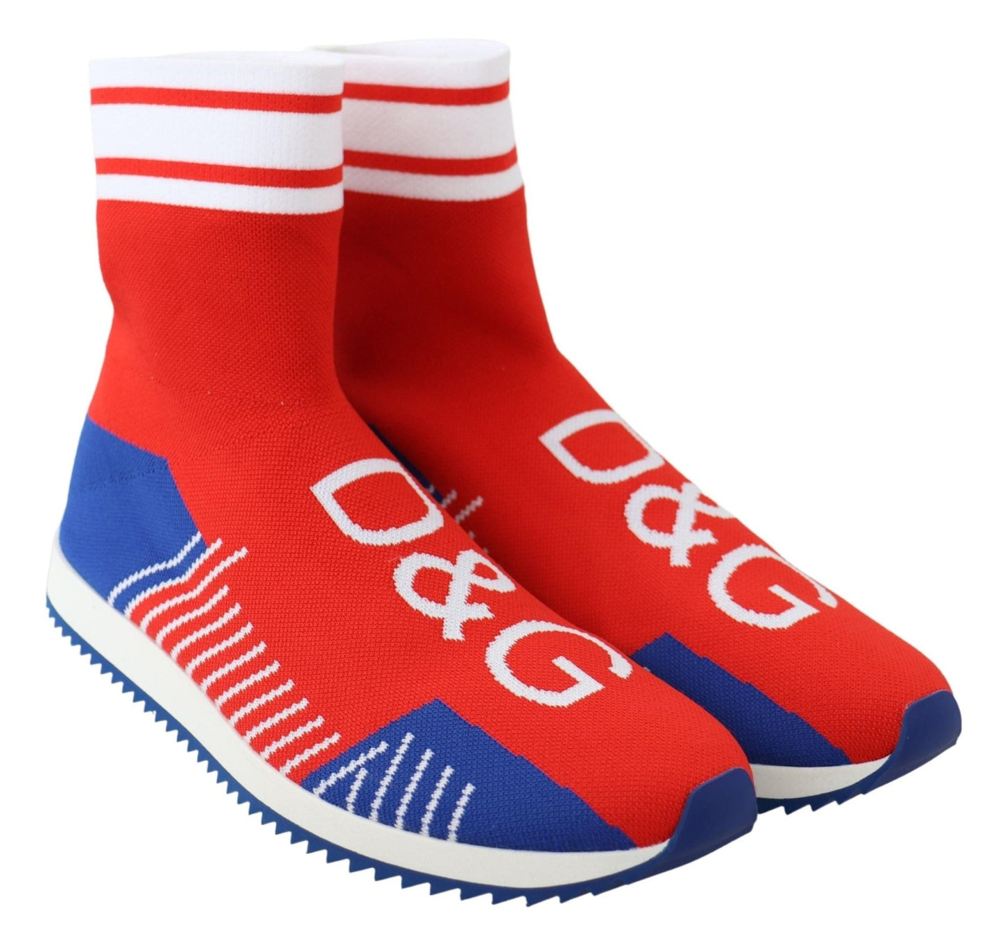 Dolce & Gabbana Blue Red Sorrento Logo Sneakers Socks Shoes - Le schmidt
