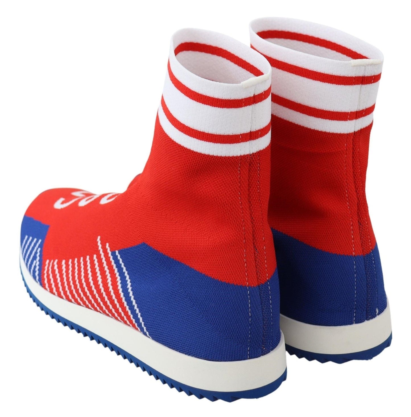 Dolce & Gabbana Blue Red Sorrento Logo Sneakers Socks Shoes - Le schmidt