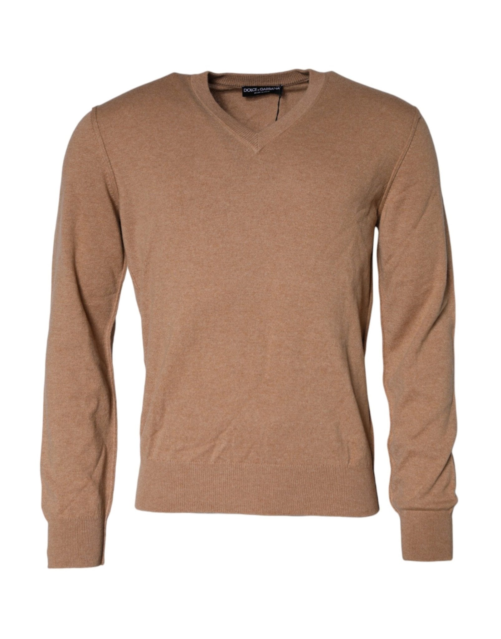 Dolce & Gabbana Brown Cashmere Knit V - neck Pullover Sweater - Le schmidt