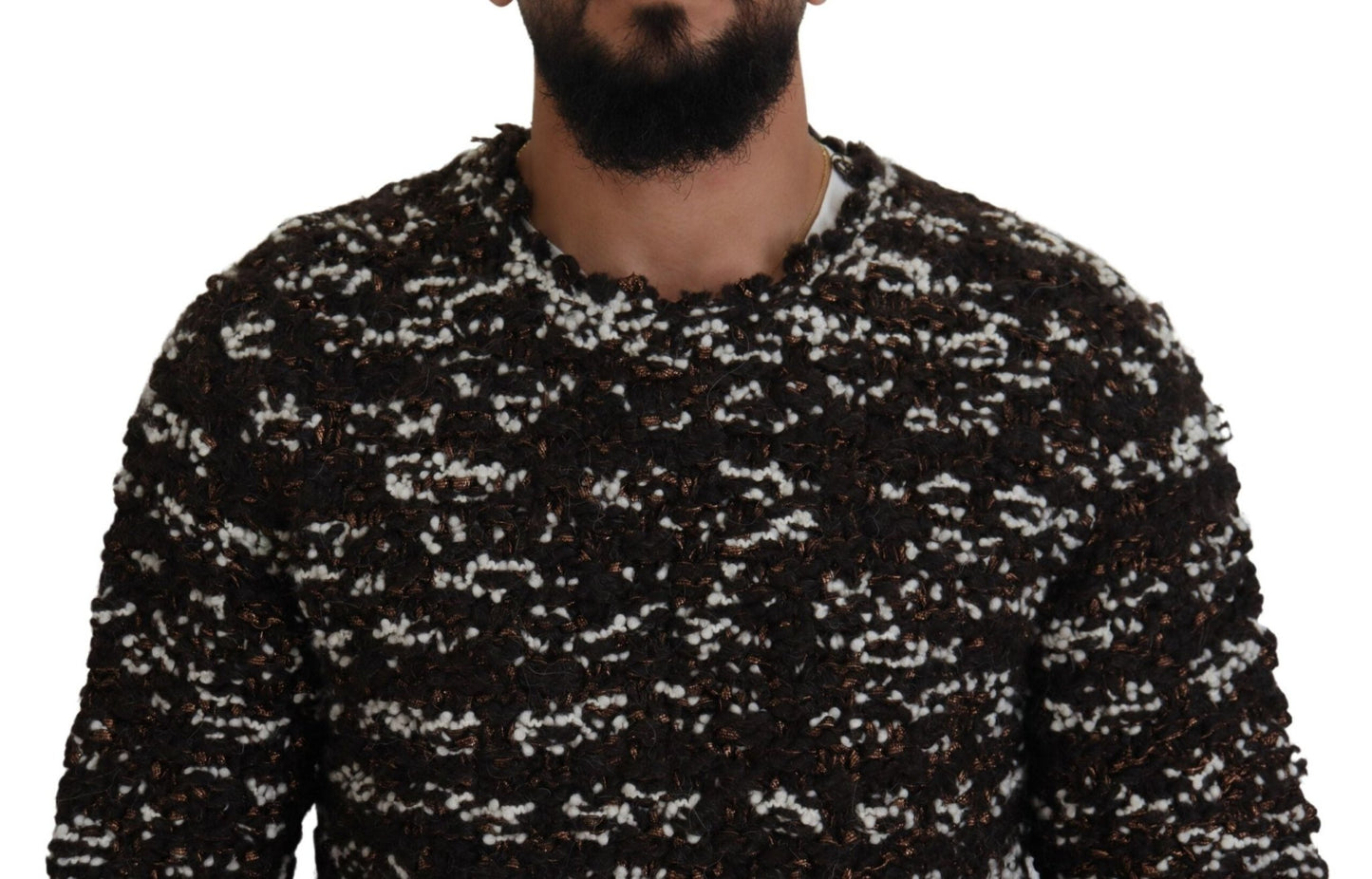 Dolce & Gabbana Brown Knitted Wool Fatto A Mano Sweater - Le schmidt