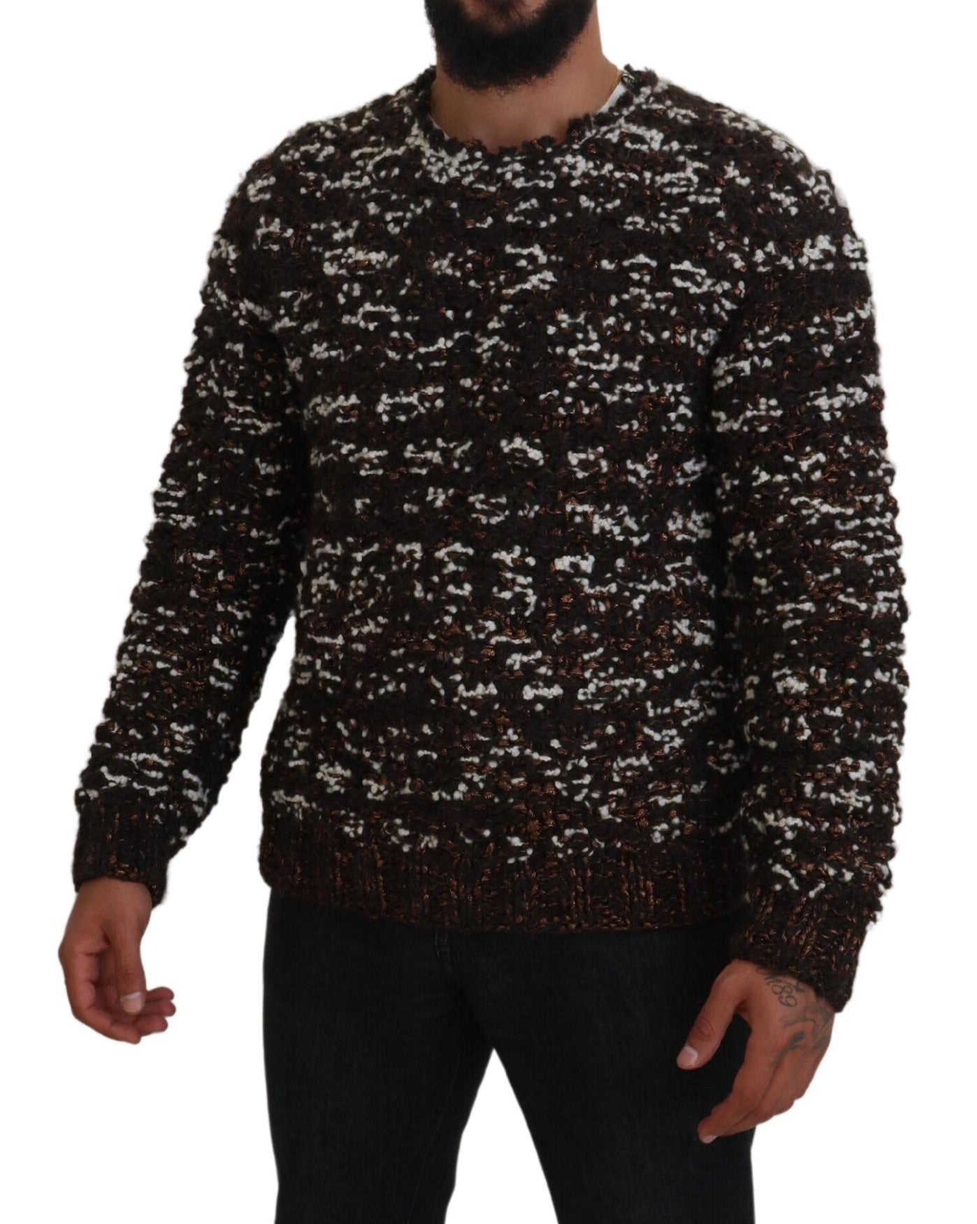 Dolce & Gabbana Brown Knitted Wool Fatto A Mano Sweater - Le schmidt