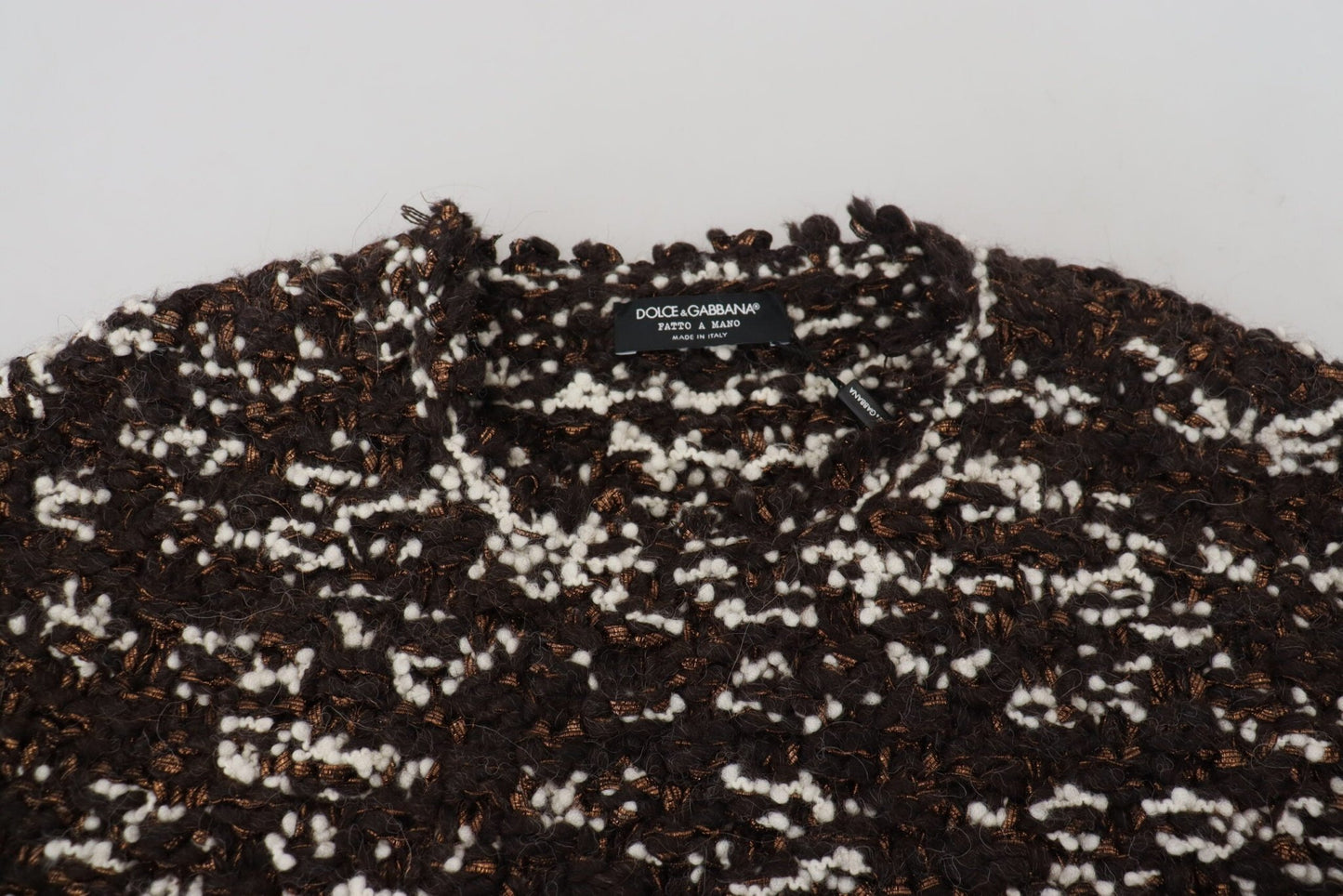 Dolce & Gabbana Brown Knitted Wool Fatto A Mano Sweater - Le schmidt