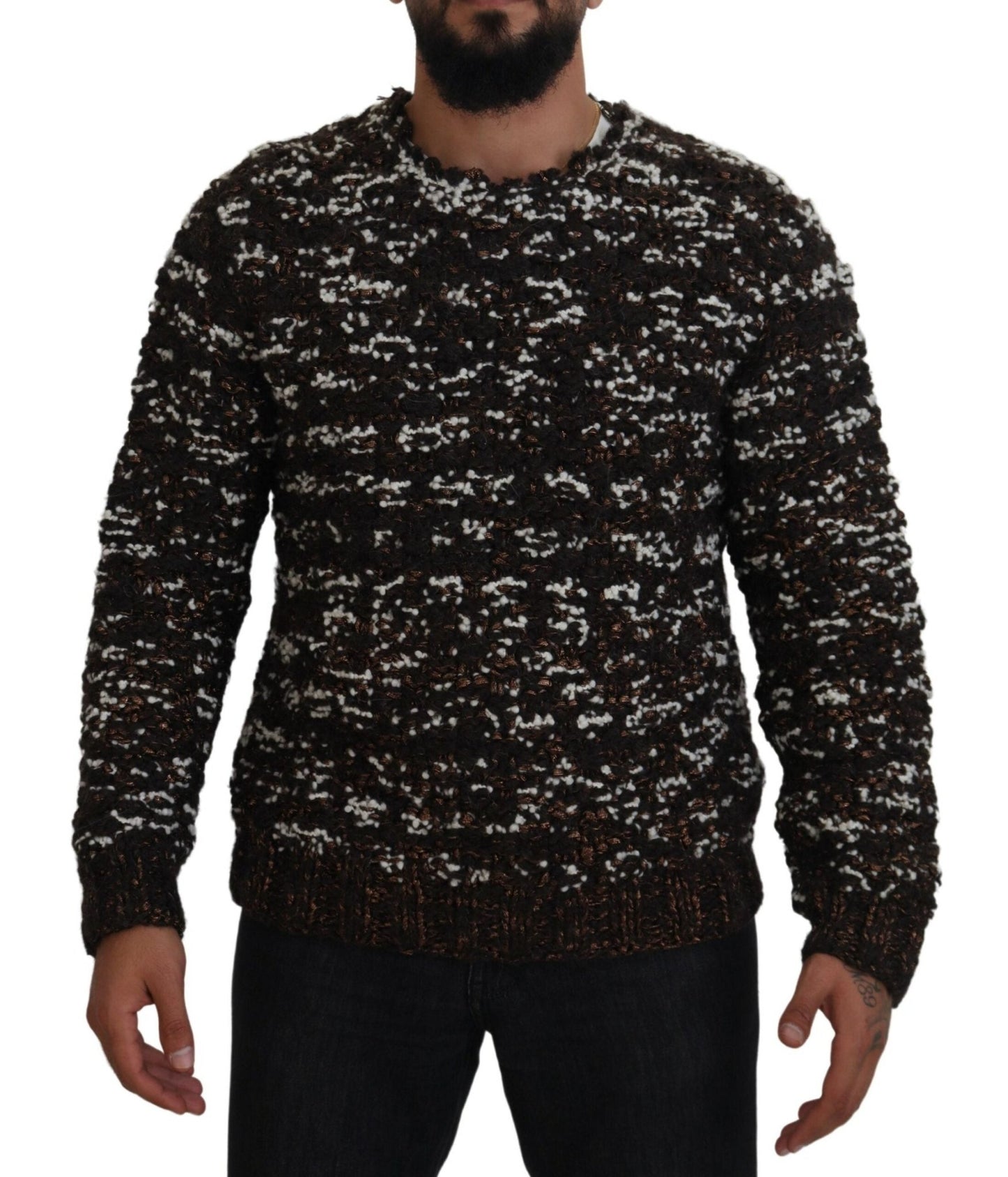 Dolce & Gabbana Brown Knitted Wool Fatto A Mano Sweater - Le schmidt