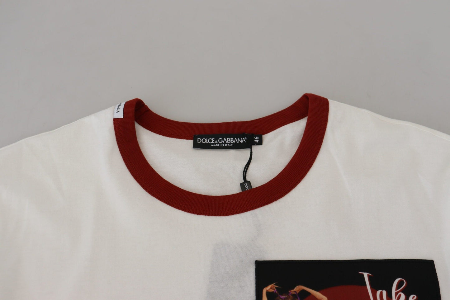 Dolce & Gabbana Cotton White Logo Print Crewneck T-shirt - Le schmidt