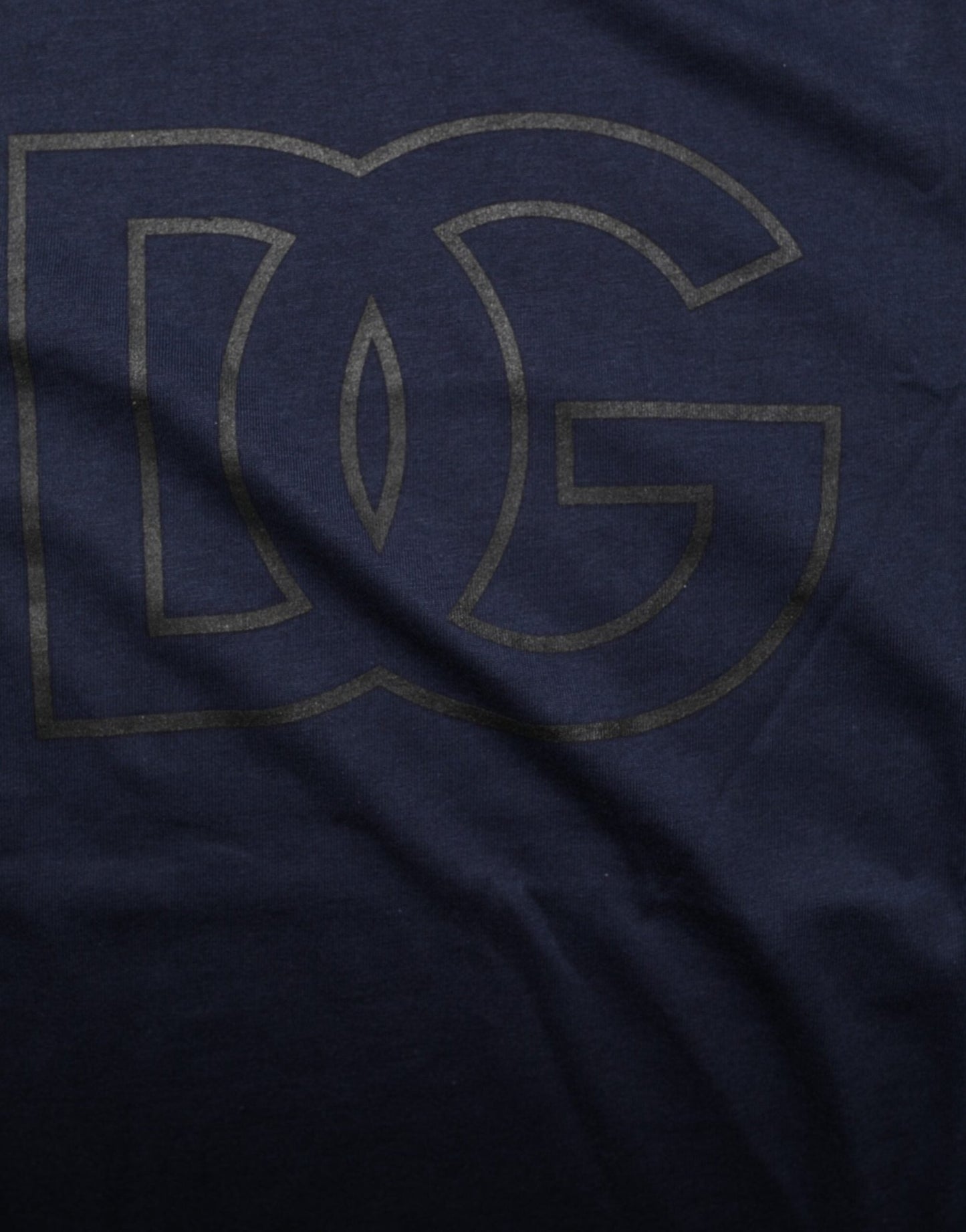 Dolce & Gabbana Dark Blue Cotton DG Logo Print Men’s Top T-shirt - Le schmidt