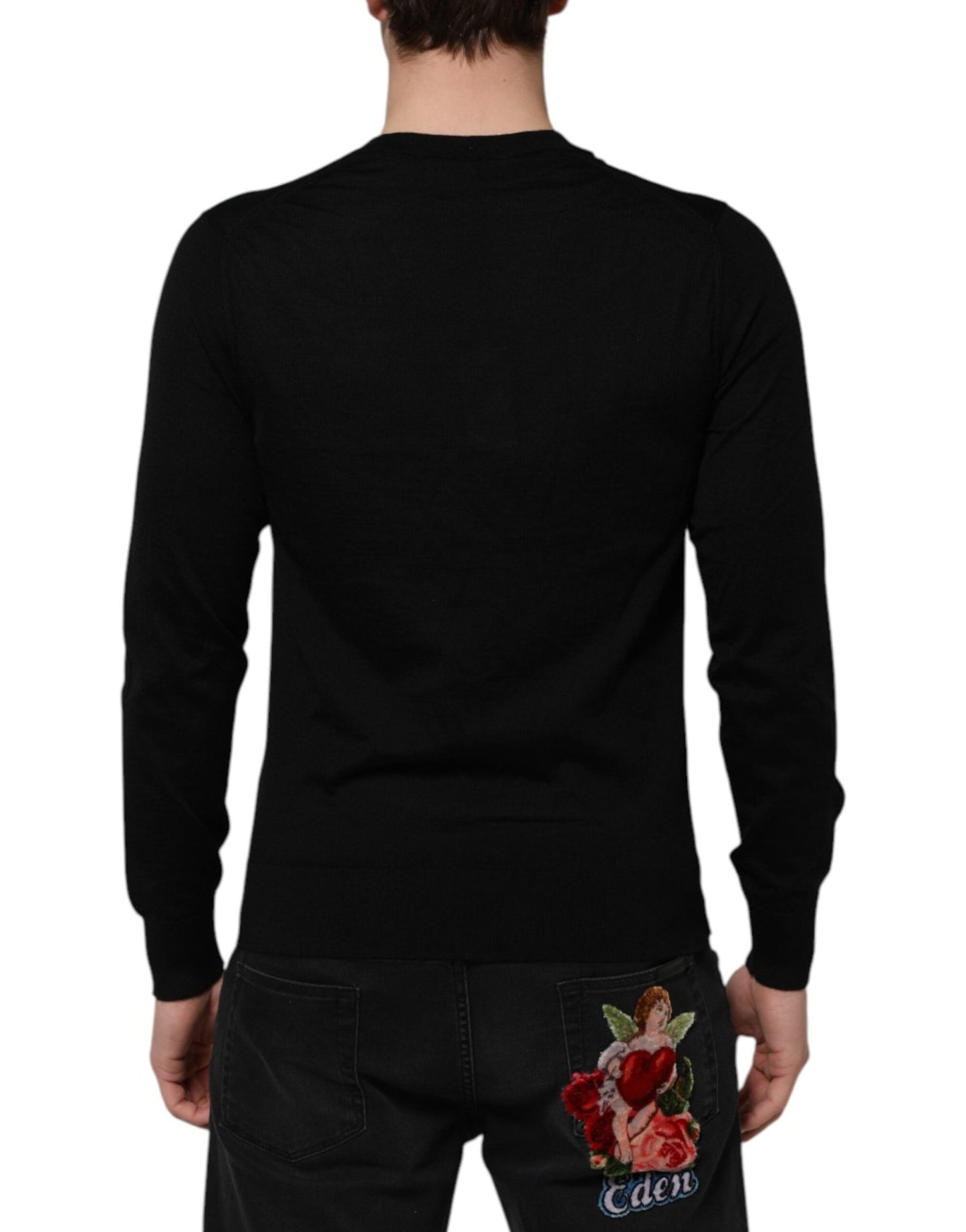 Dolce & Gabbana Dark Gray Embroidered Logo Pullover Sweater - Le schmidt