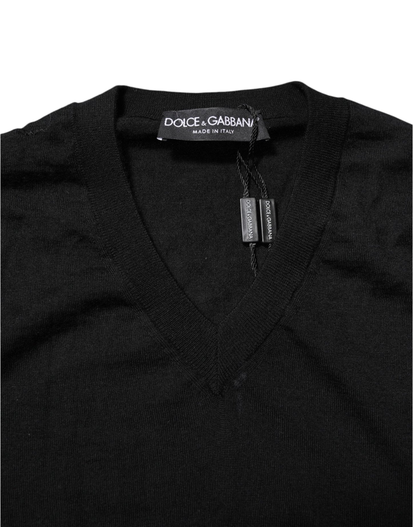 Dolce & Gabbana Dark Gray Embroidered Logo Pullover Sweater - Le schmidt