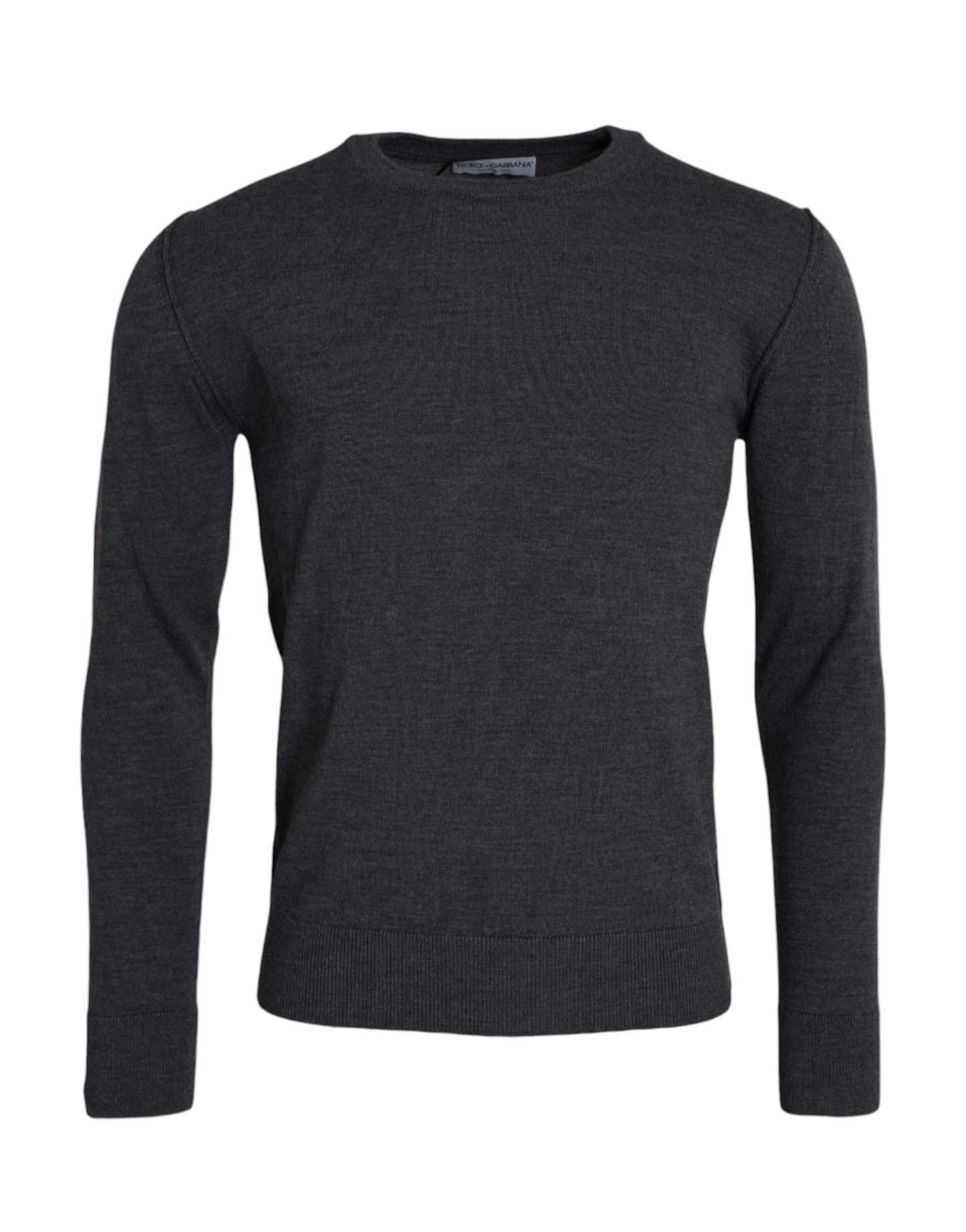 Dolce & Gabbana Dark Gray Wool Crew Neck Pullover Sweater - Le schmidt