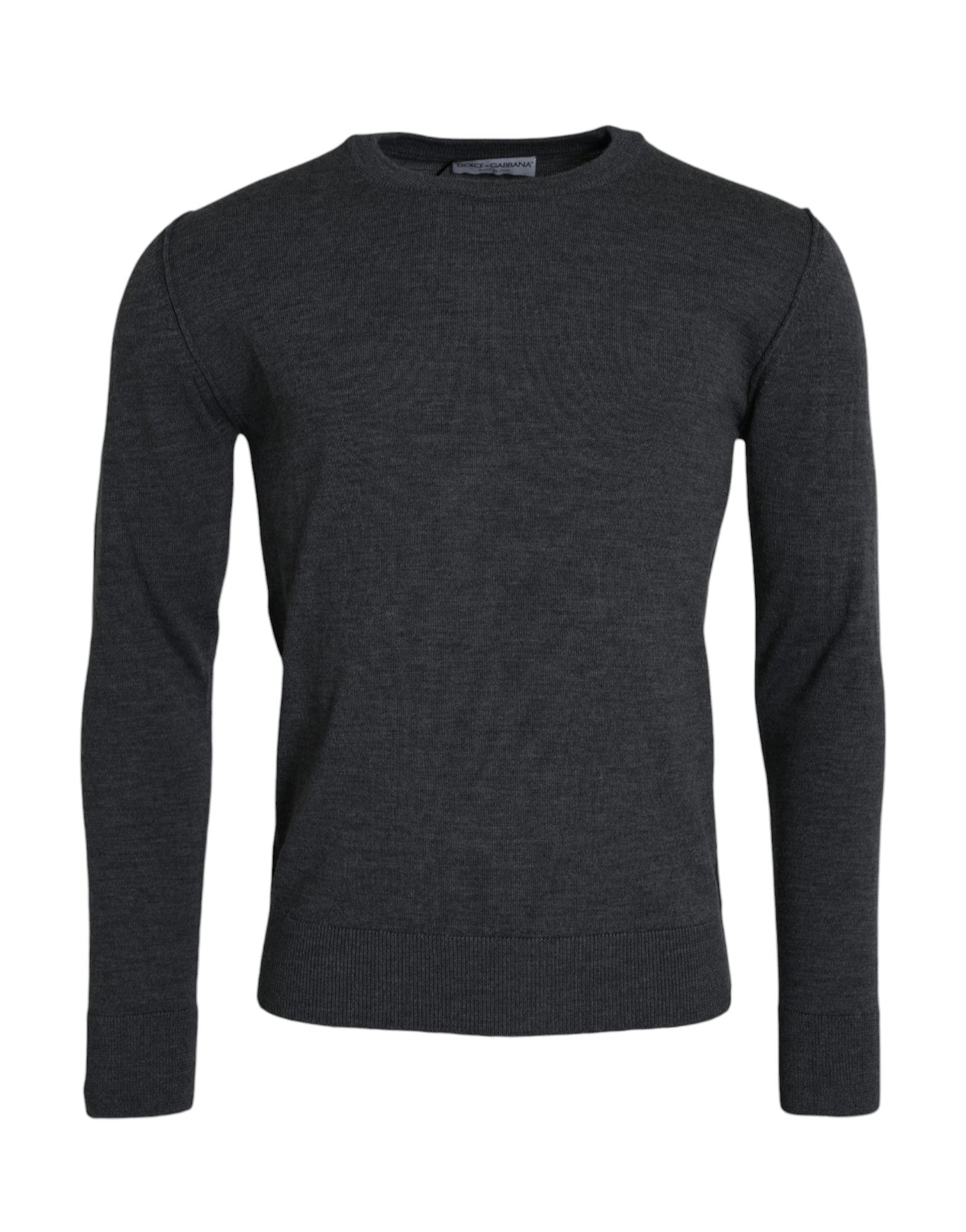 Dolce & Gabbana Dark Gray Wool Crew Neck Pullover Sweater - Le schmidt