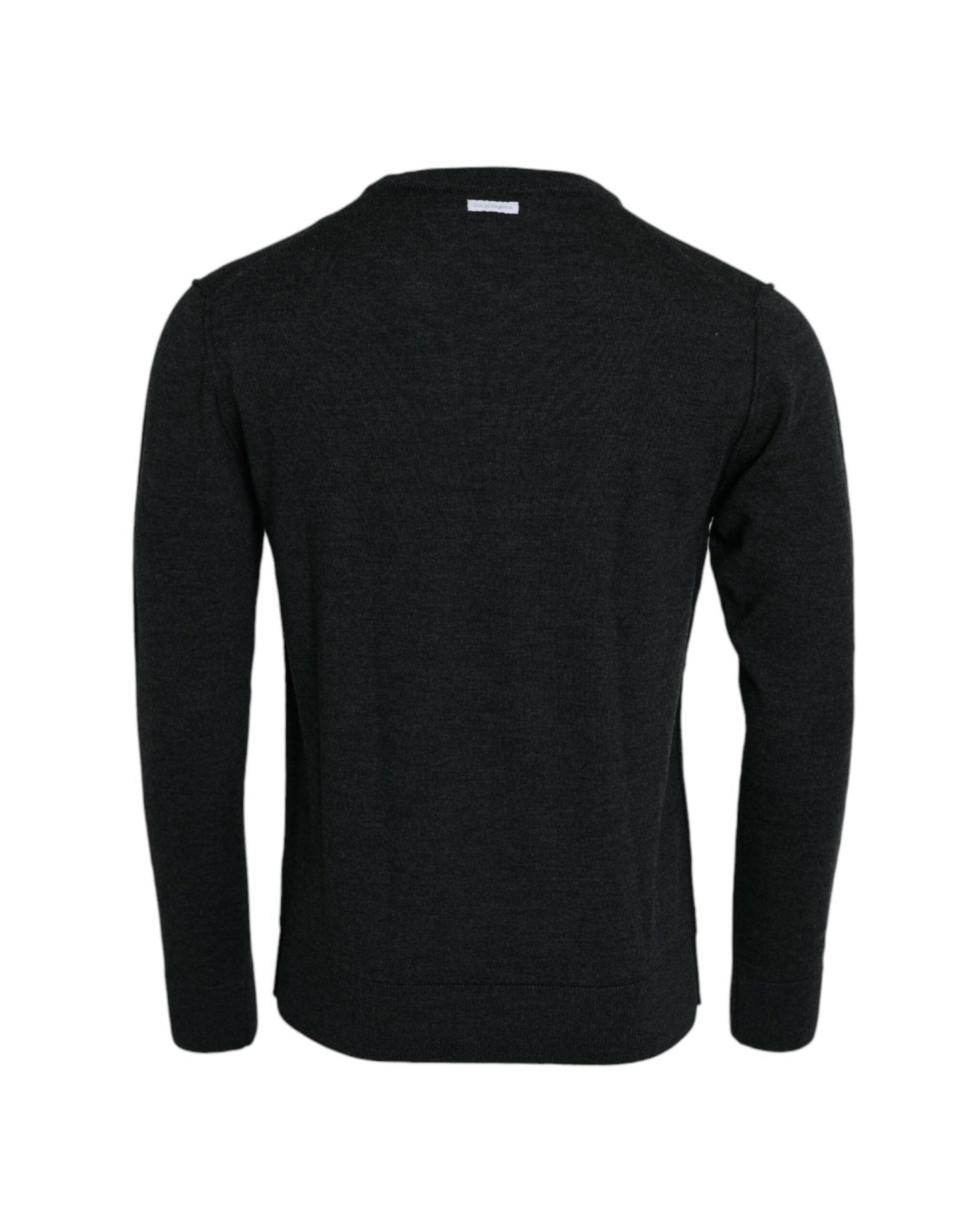 Dolce & Gabbana Dark Gray Wool Crew Neck Pullover Sweater - Le schmidt