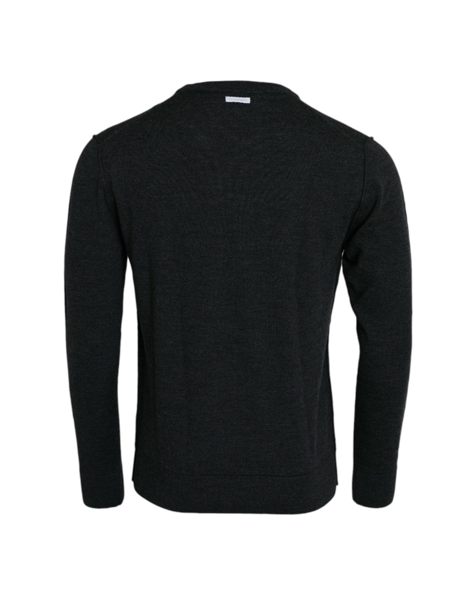 Dolce & Gabbana Dark Gray Wool Crew Neck Pullover Sweater - Le schmidt