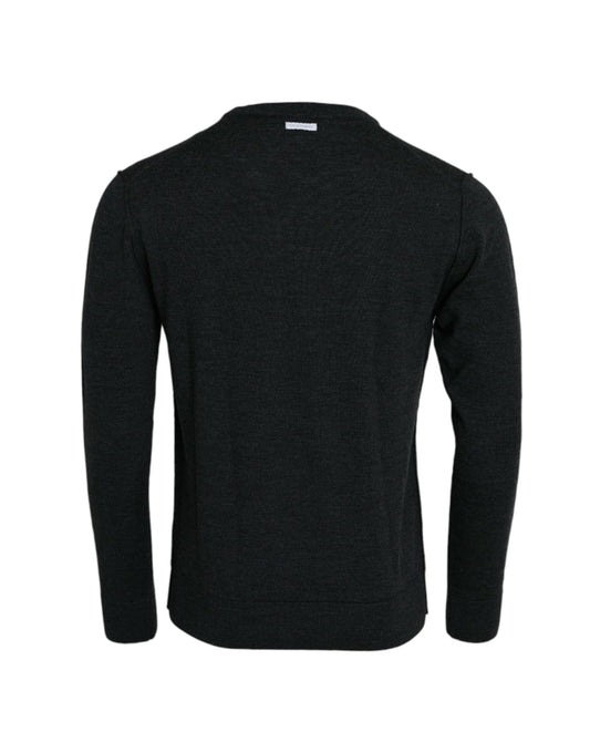 Dolce & Gabbana Dark Gray Wool Crew Neck Pullover Sweater - Le schmidt