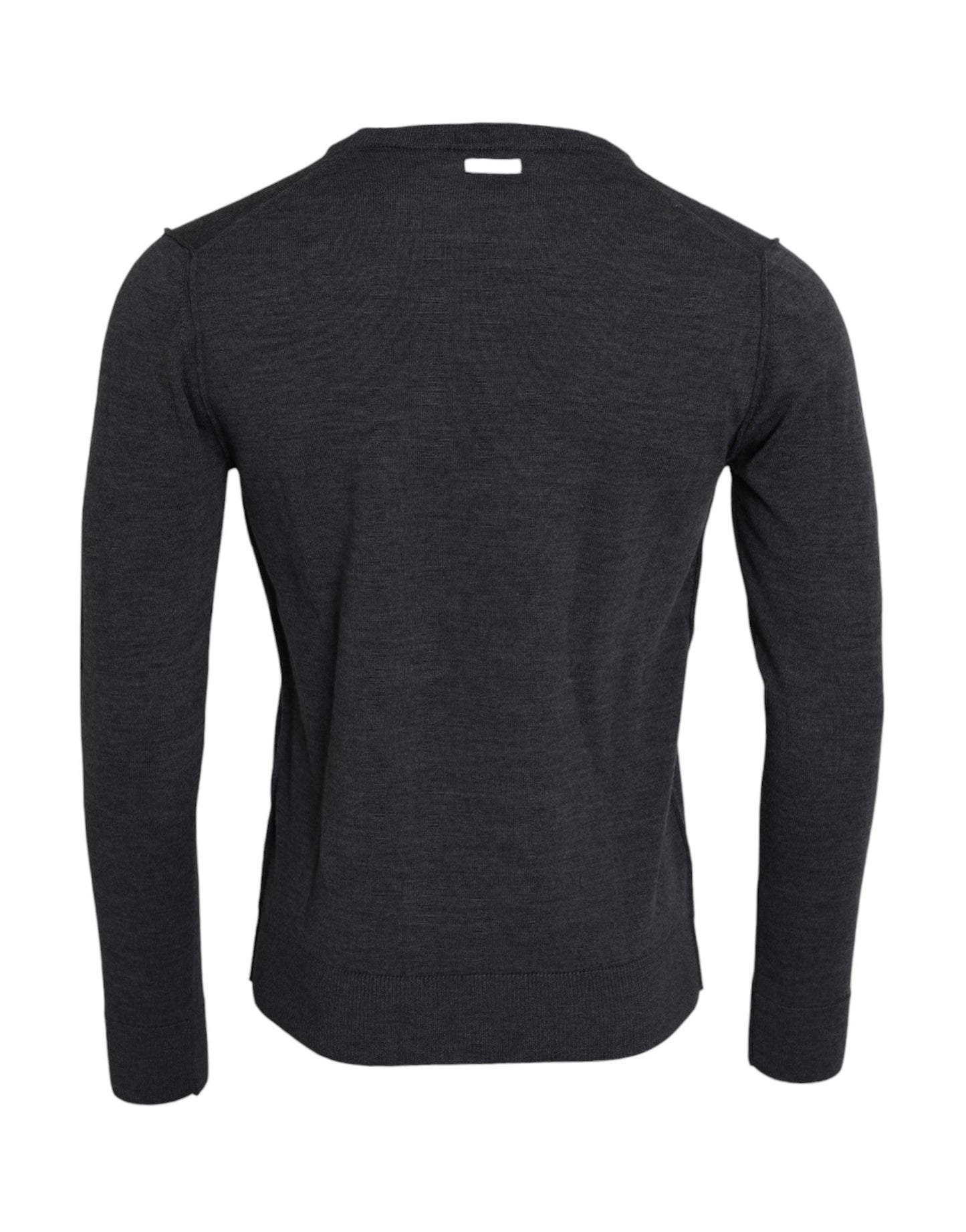 Dolce & Gabbana Dark Gray Wool Crew Neck Pullover Sweater - Le schmidt