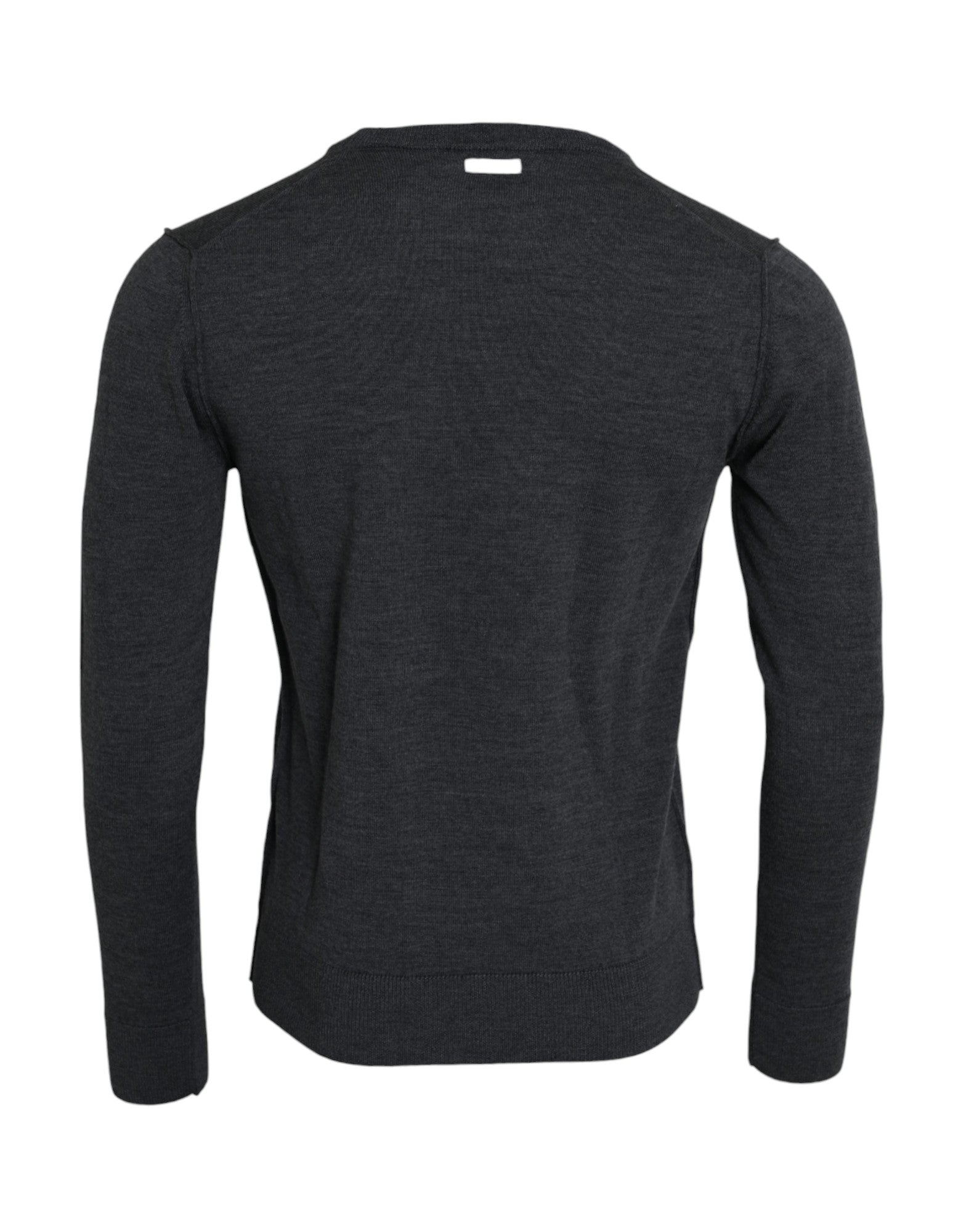 Dolce & Gabbana Dark Gray Wool Crew Neck Pullover Sweater - Le schmidt