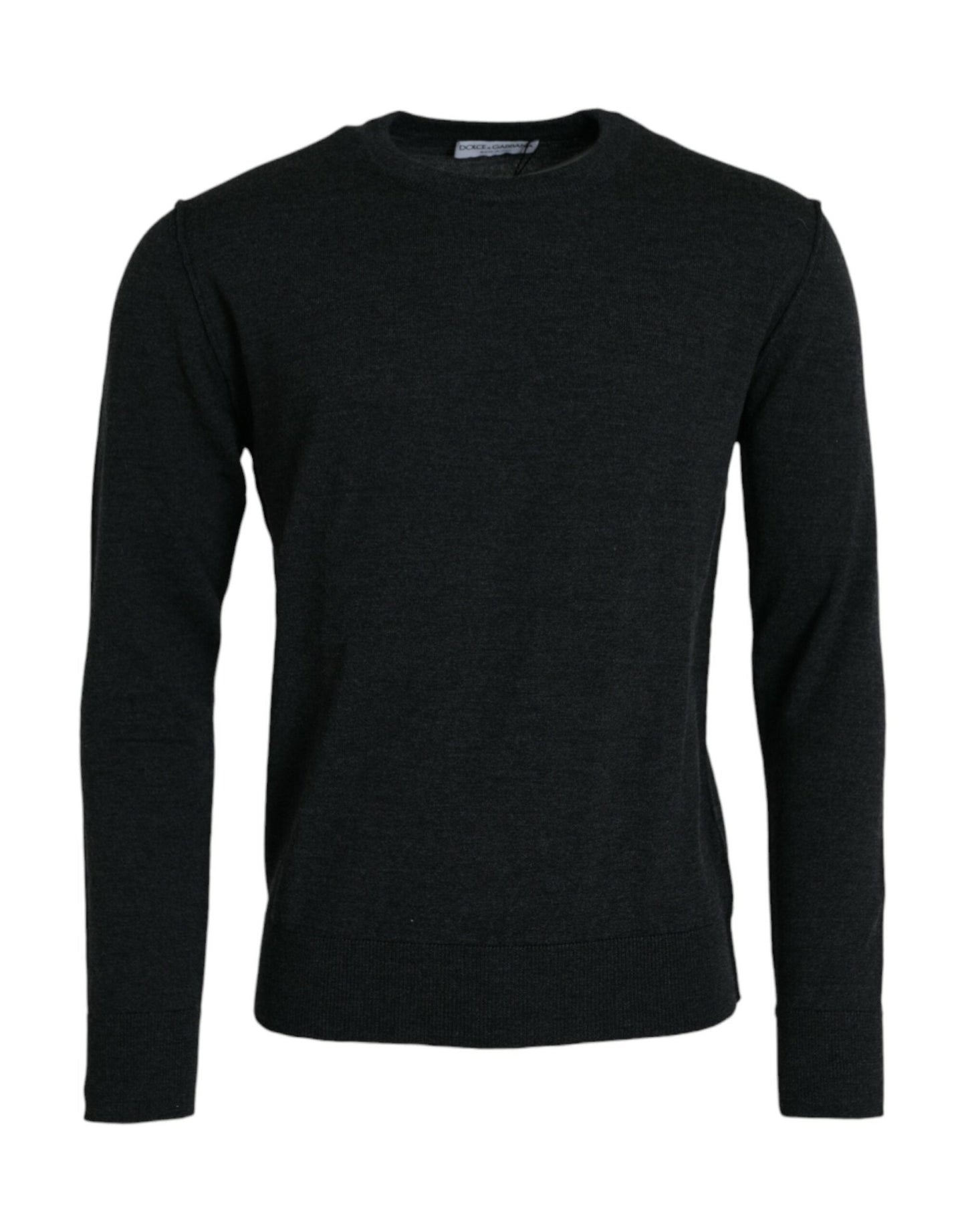 Dolce & Gabbana Dark Gray Wool Crew Neck Pullover Sweater - Le schmidt