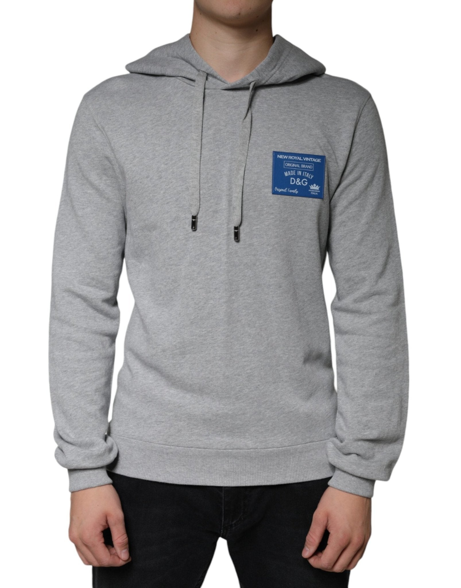 Dolce & Gabbana Gray Cotton Logo Hooded Sweatshirt Sweater - Le schmidt
