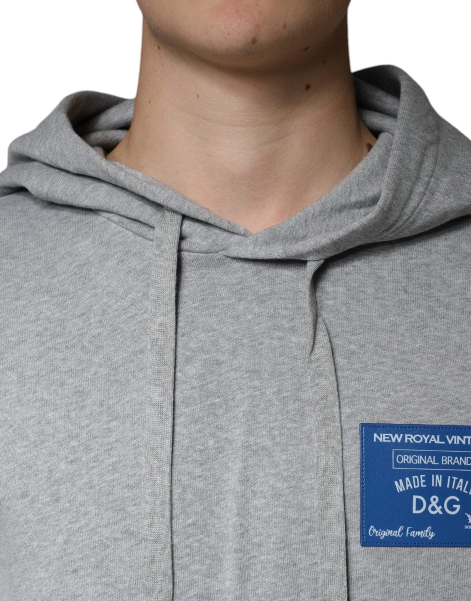Dolce & Gabbana Gray Cotton Logo Hooded Sweatshirt Sweater - Le schmidt