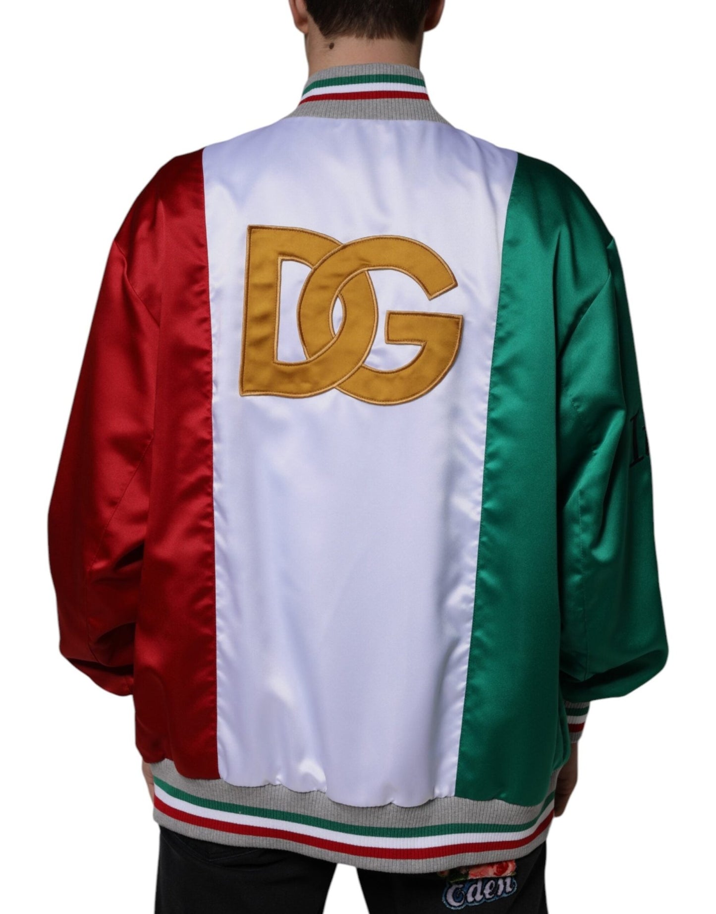 Dolce & Gabbana Multicolor Italia Button Down Bomber Jacket - Le schmidt