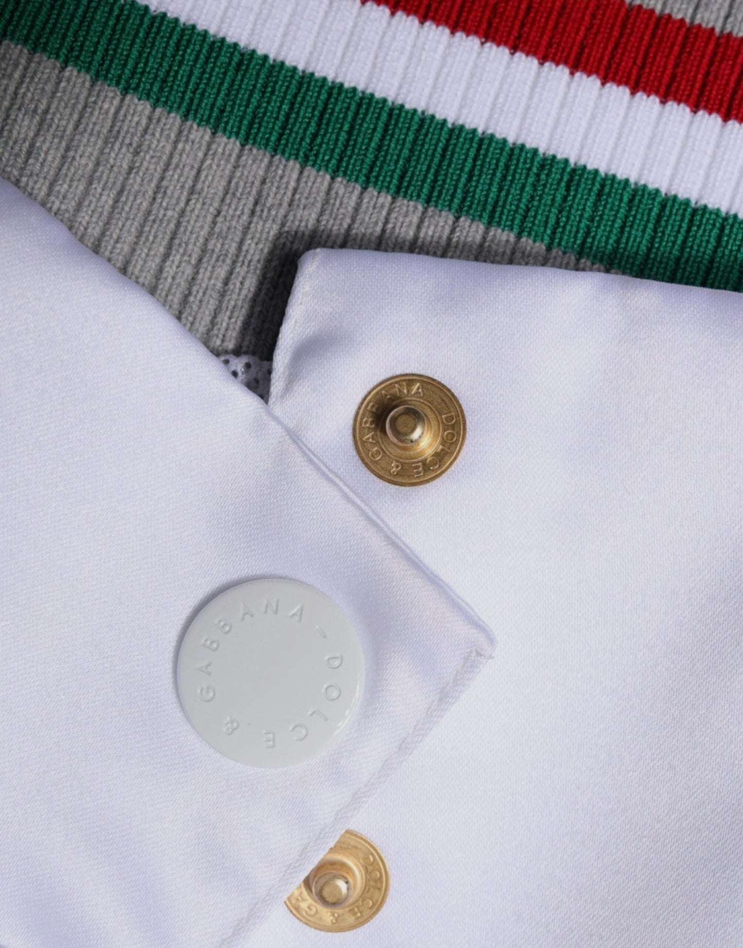 Dolce & Gabbana Multicolor Italia Button Down Bomber Jacket - Le schmidt
