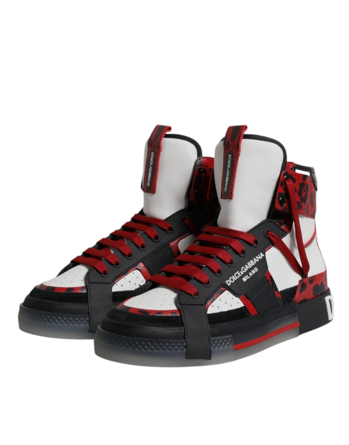 Dolce & Gabbana Multicolor Leather High Top Sneakers Shoes - Le schmidt