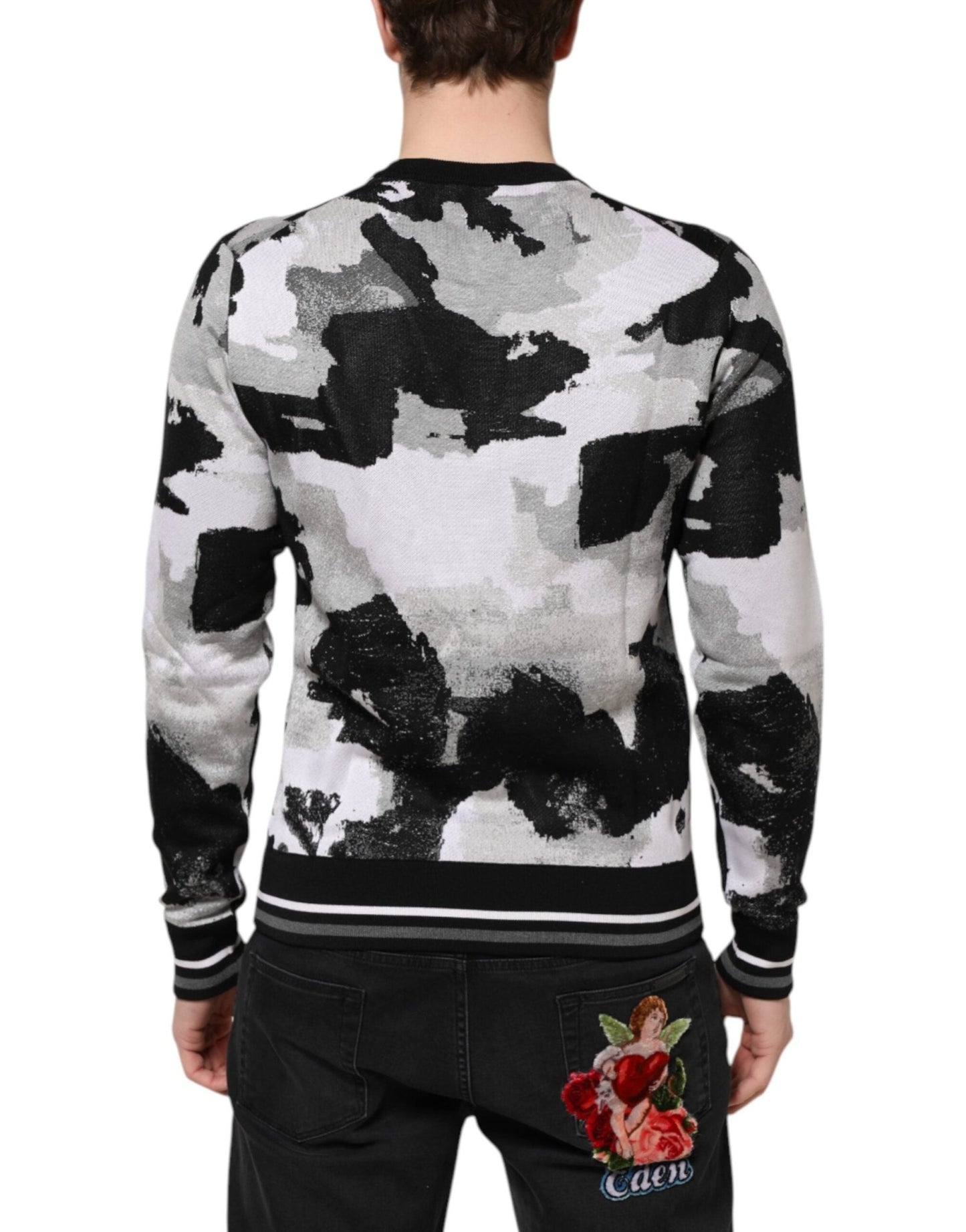 Dolce & Gabbana Multicolor Silk Camouflage Pullover Sweater - Le schmidt